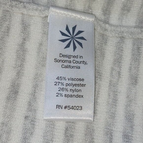 Athleta Chills & Valleys Sweater Tank Dress M NWT Gray White Ribbed Athleisure - Picture 5 of 6